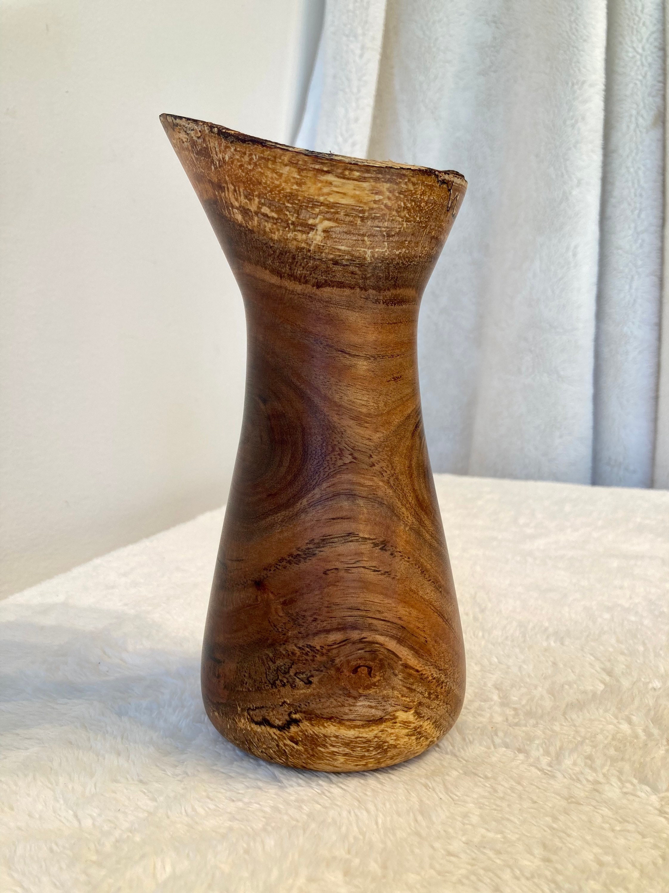 Koa Wood Vase With Turquoise Inlay Handmade in Hawaii Etsy