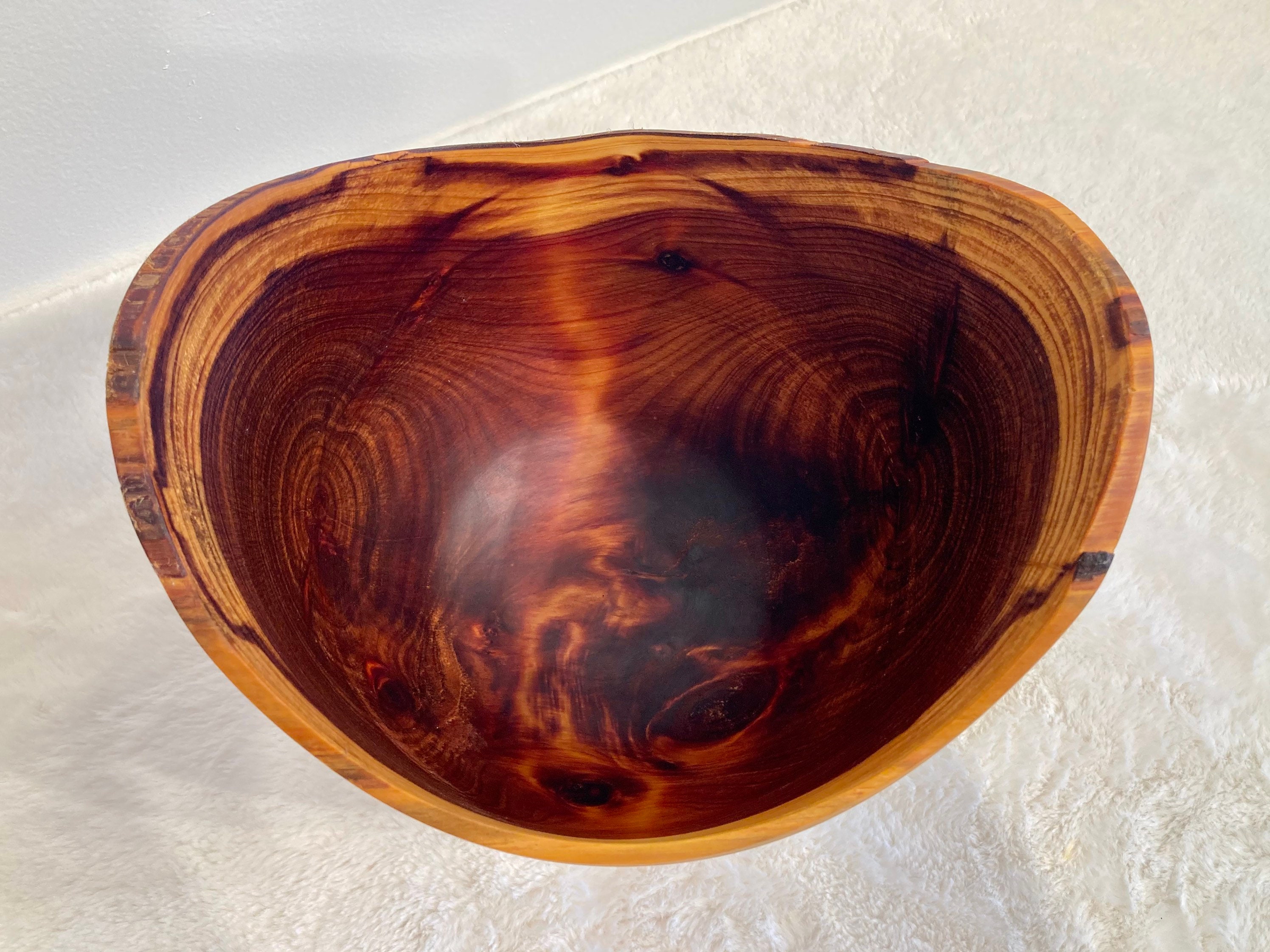 Large Handmade Natural Edge Juniper Wood Bowl Handturned Etsy