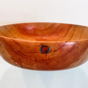 Cypress Wood Salad Bowl with Turquoise Inlay, Handmade in Hawaii, Organic, Food Safe