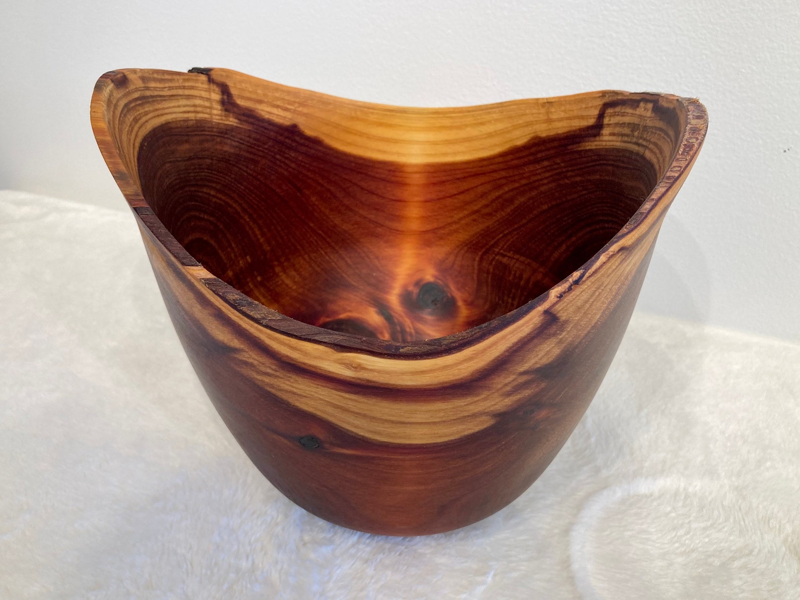 Large Handmade Natural Edge Juniper Wood Bowl Handturned Etsy