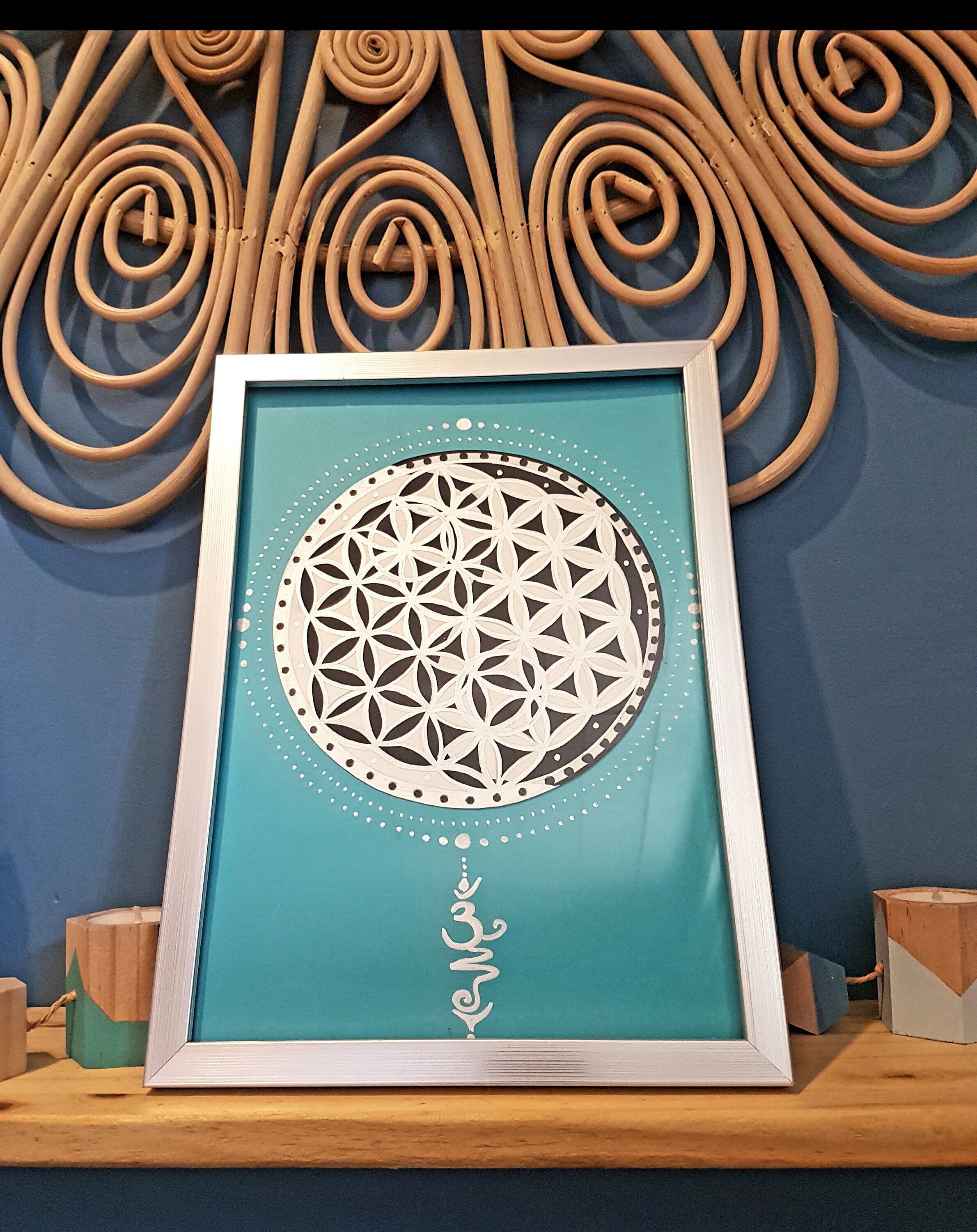 Fleur de Vie Yin Yang avec ou Sans Cadre