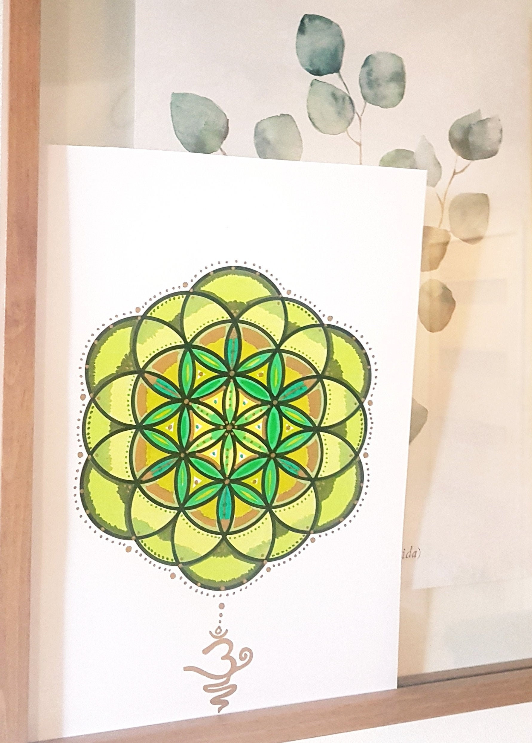 Dessin, Affiche, Tableau Mandala Fleur de Vie Succulente