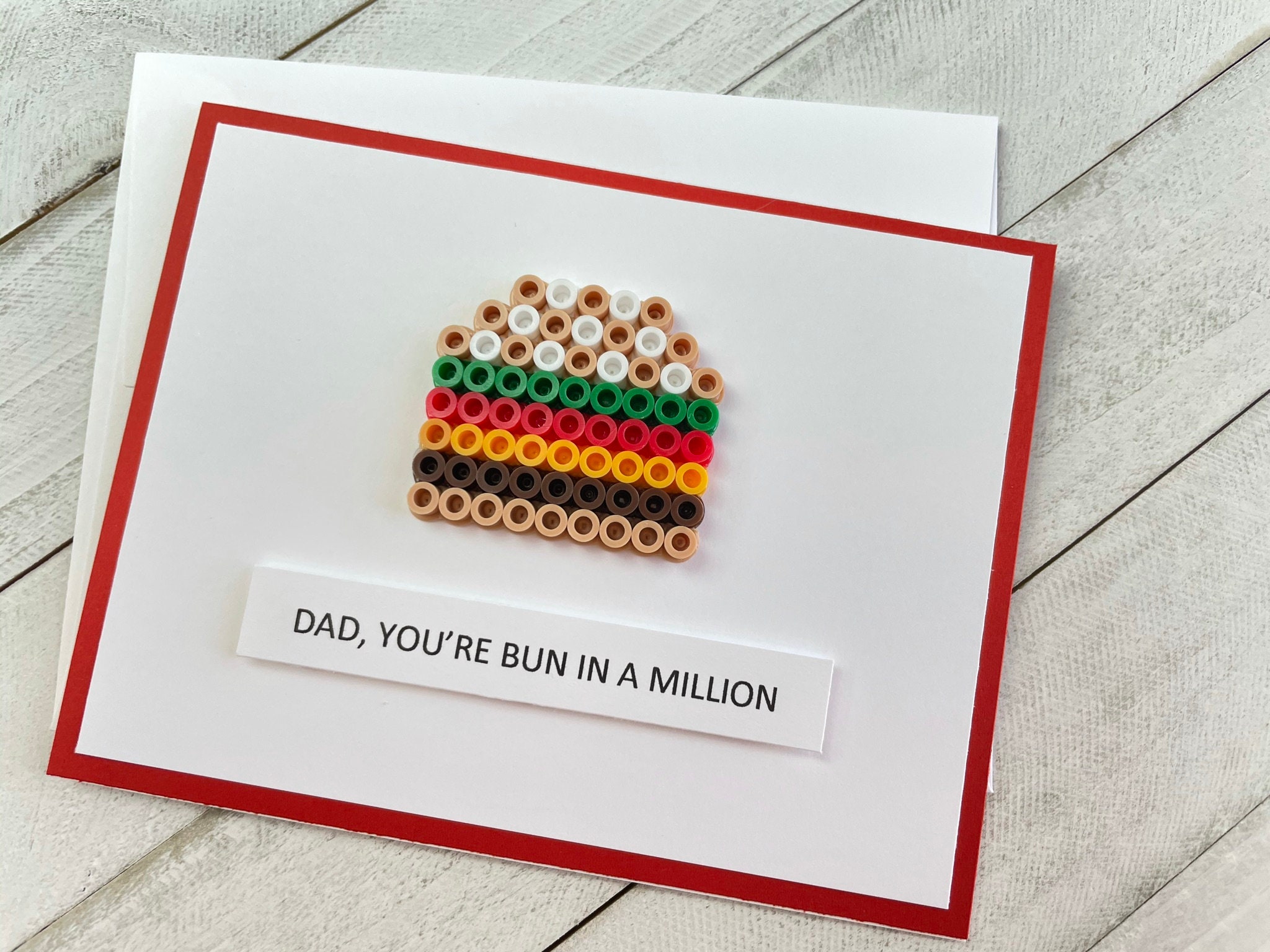 Father's Day Birthday Handmade Dad Card Perler Bead Etsy