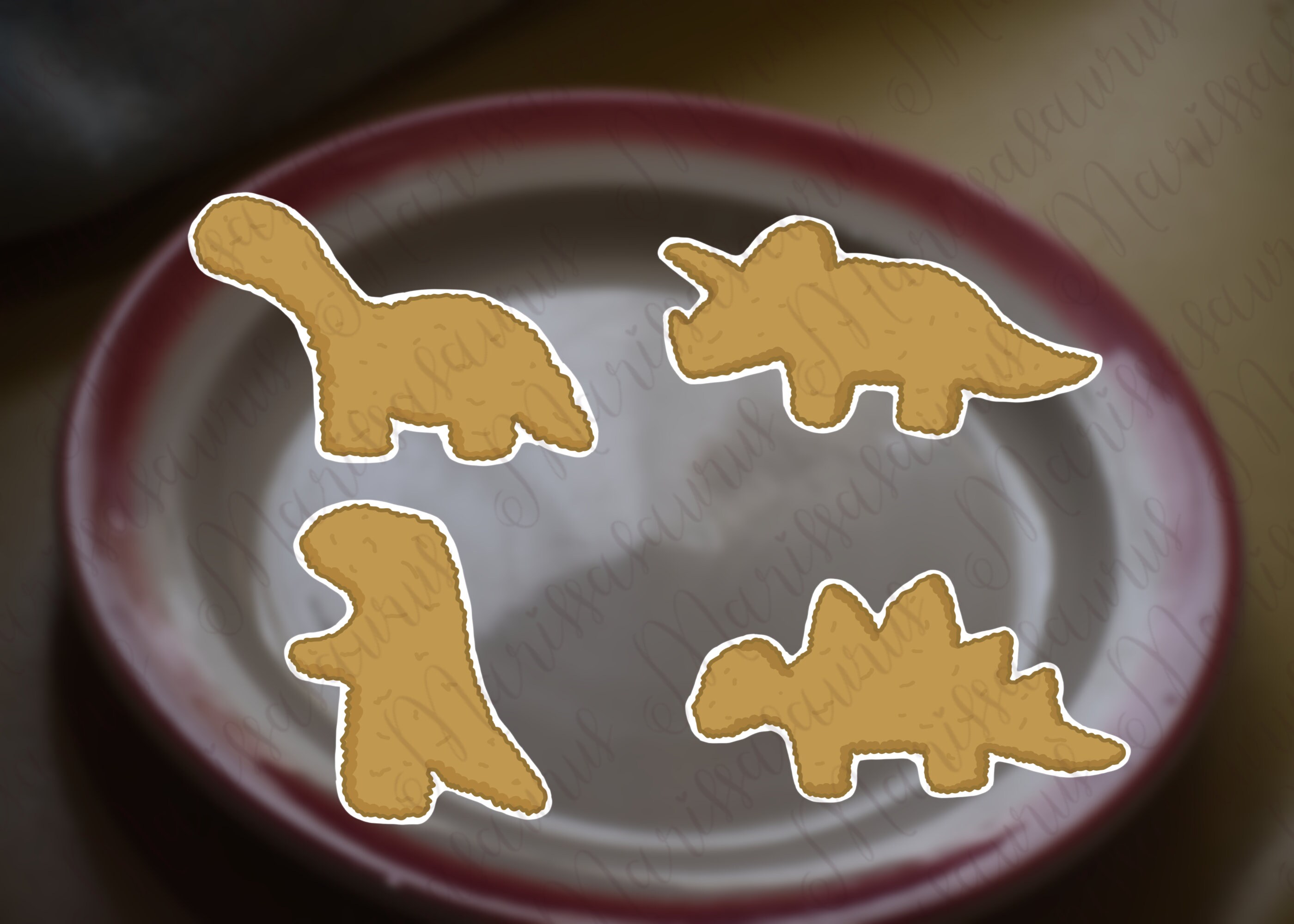 Dino Nuggies: Triceratops T-rex Brontosaurus Stegosaurus | Etsy