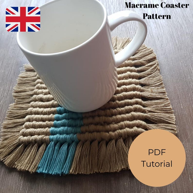 PDF Pattern - macrame coaster pattern image 1