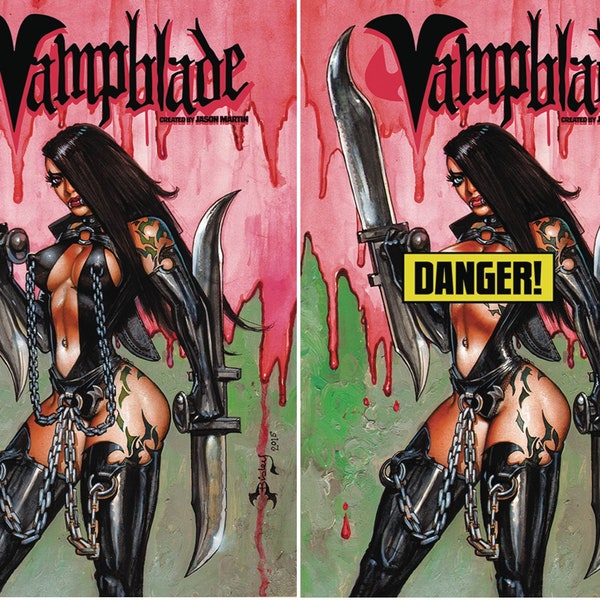 Vampblade #1 AOD Collectables exclusive Simon Bisley set of 2 Limited covers Regular and Risque 2016 Action Lab - Danger Zone