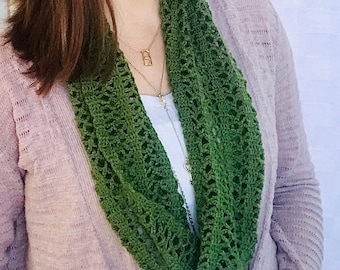 Sunny Lace Olive Green Infinity Scarf / St. Patrick’s Day Apparel