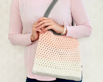 Gray and Pink Ombré Tote