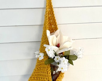 Mustard Yellow Envelope Wall Hanging Basket