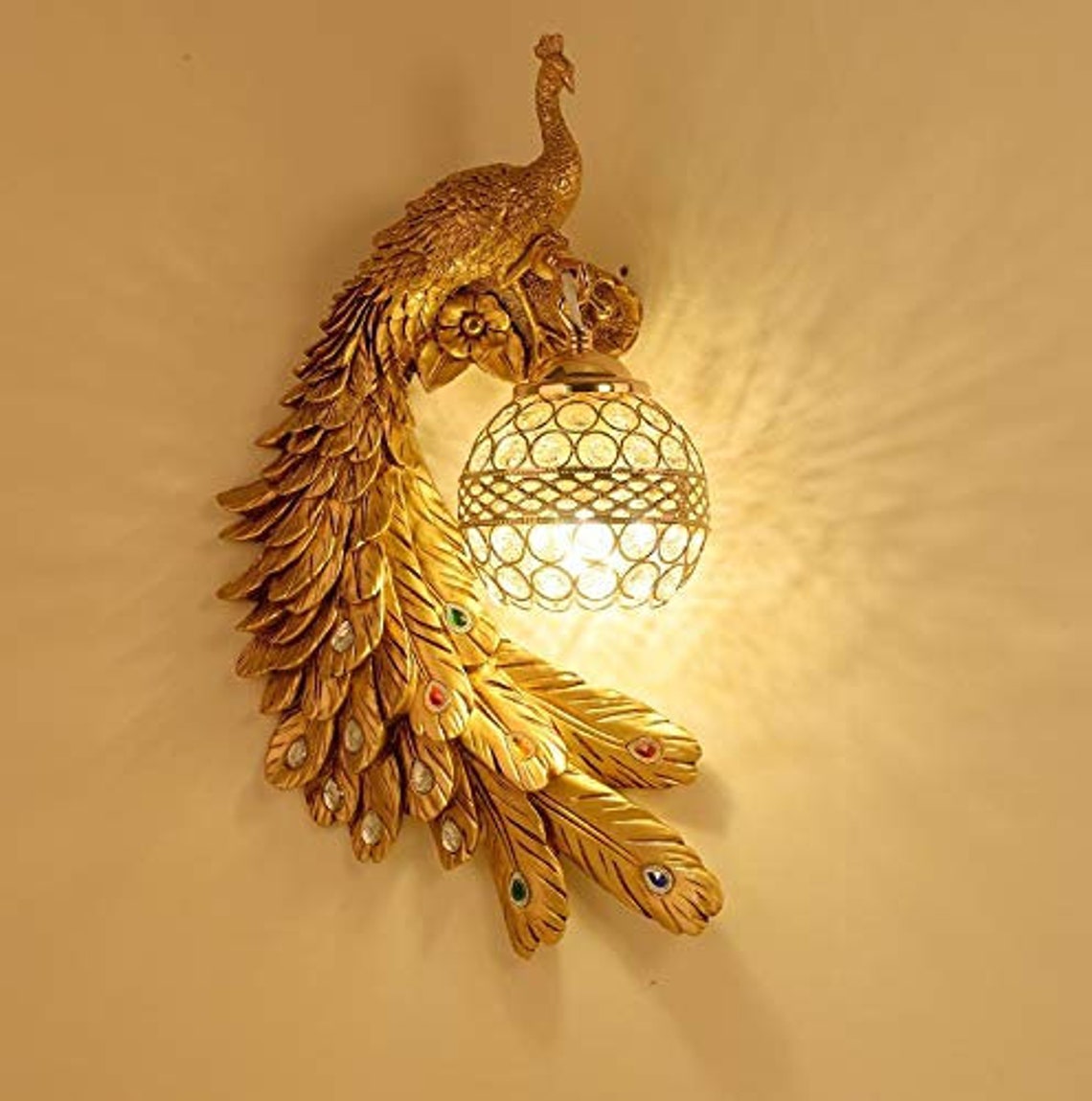 UNIQUE Peacock Wall Lamp LED Night Lights European Creative Etsy
