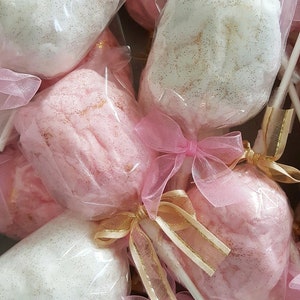 12 Cotton Candy Glitter Pops Party Birthday Wedding Favors