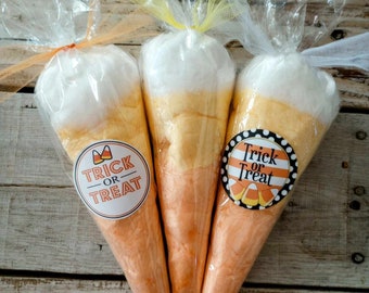 Candy Corn Cotton Candy Party Favor