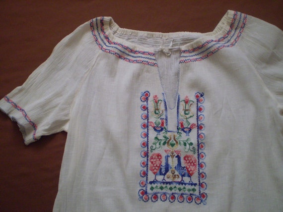 vintage embroidered ladies blouse cotton kern mul… - image 3
