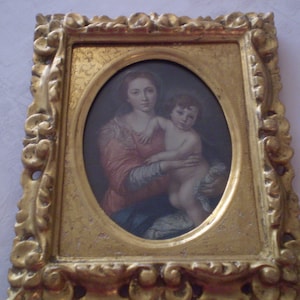 Rare find  fine RARE  Antique photo frame wood carving gold varak