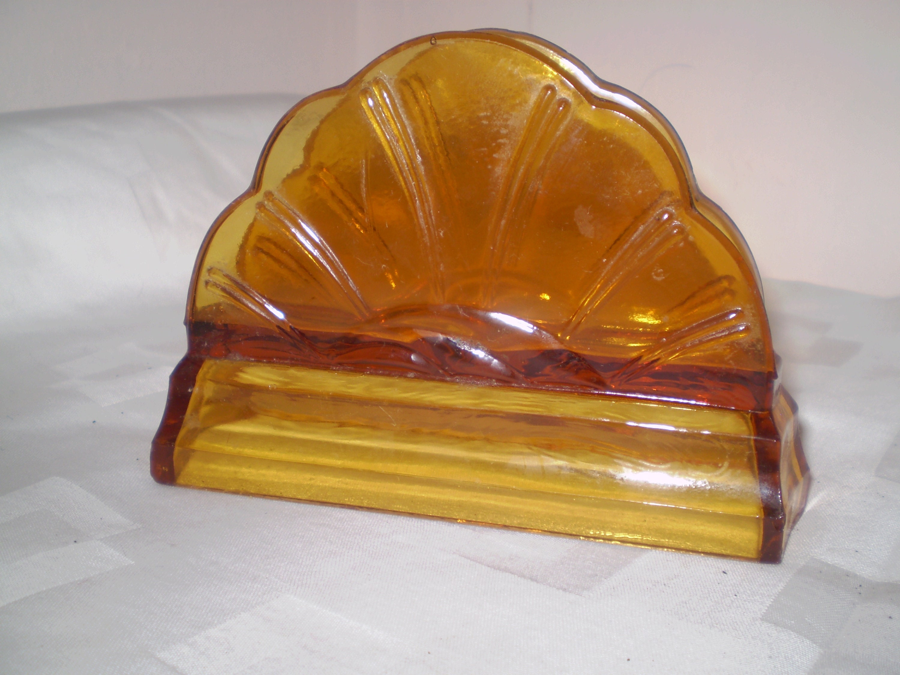 Rare Old Depression Glass Napkin Holder Caramel Color Etsy UK