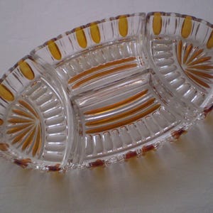 Rare Find Vintage hors d&#39;oeuvre plate multicolored crystal Bohemia