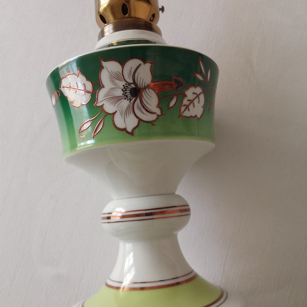 vintage große GAS Lampe Porzellan GDR