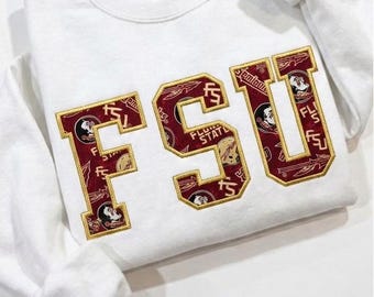 FSU Logo Embroidered Appliqué Sweatshirt