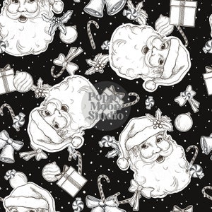Vintage Weihnachtsskizze nahtlose Muster Hand gezeichnet Xmas Santa