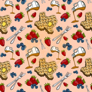 Texas Waffle Seamless File / Hand Drawn / Repeat pattern / Digital Download