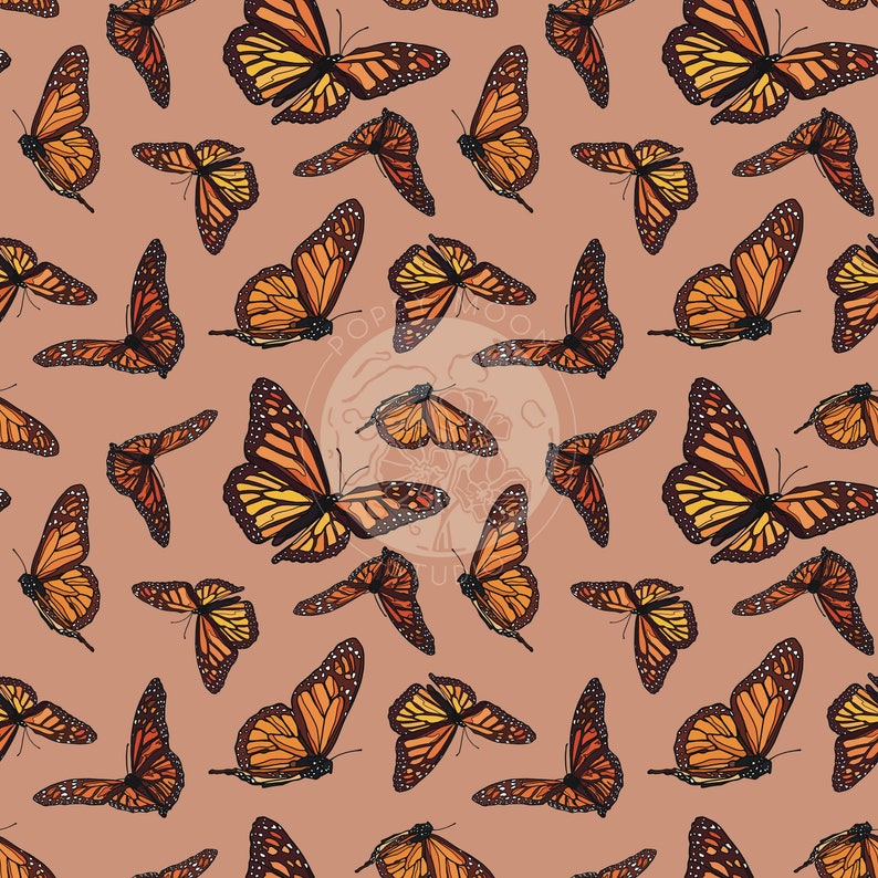 Monarch Butterfly Seamless Pattern / Hand Drawn Digital Download - Etsy