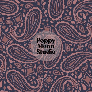 Western Cowboy Paisley Seamless Repeat Pattern