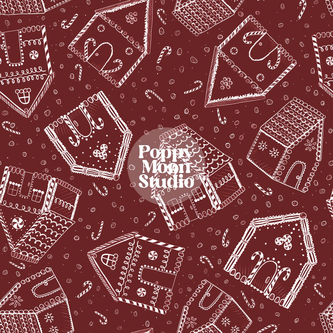 Gingerbread Houses Seamless Repeat Pattern Hand Drawn Christmas - Etsy