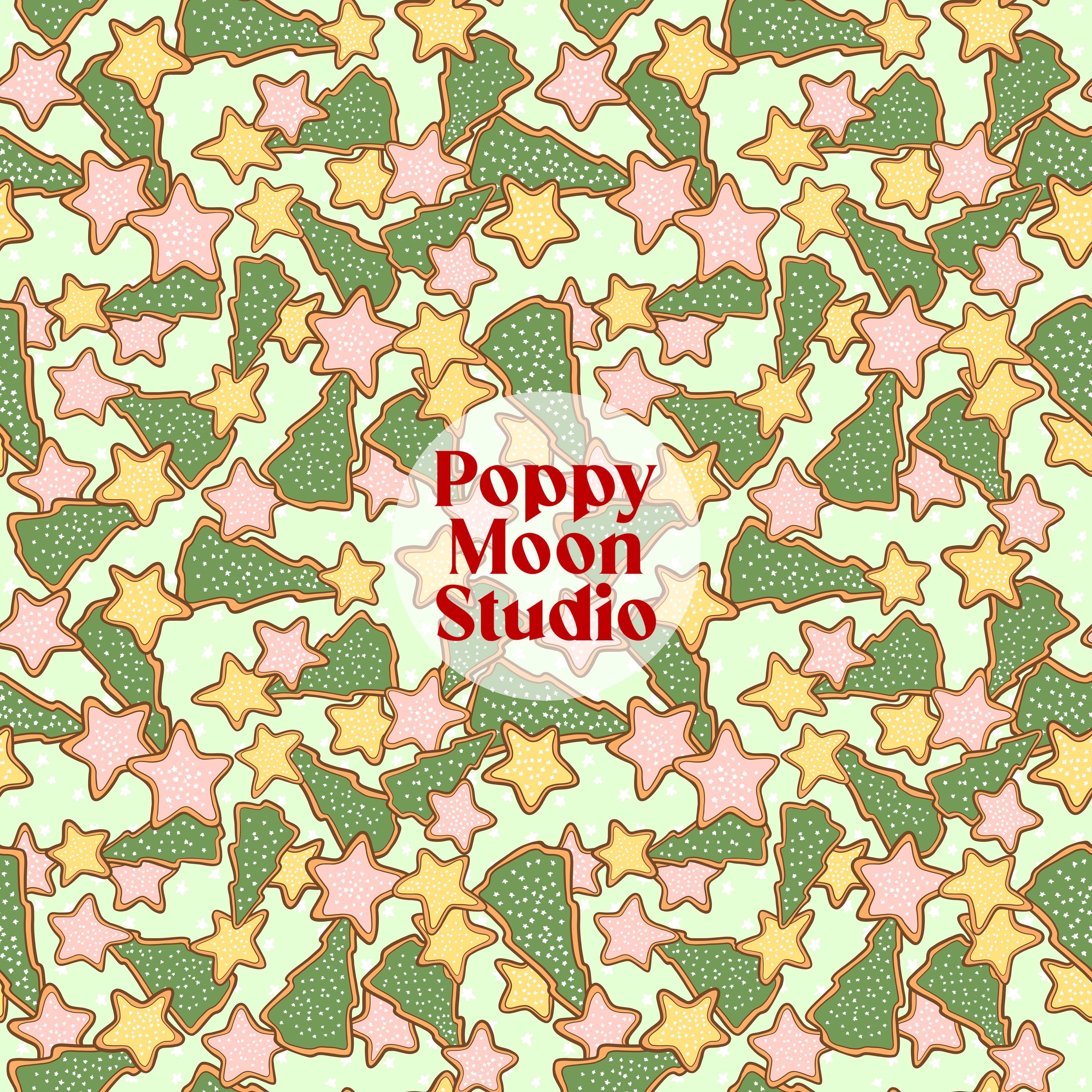 Christmas Cookies Trees Stars Seamless Repeat Pattern Hand Drawn - Etsy