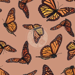 Monarch Butterfly Seamless Pattern / Hand Drawn Digital Download - Etsy