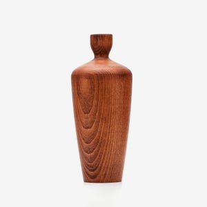 Hand Turned Wooden Vase - Modern Home Decor (18cm)