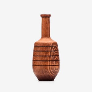 Modern Wooden Vase: Minimalist Home Decor (18cm)
