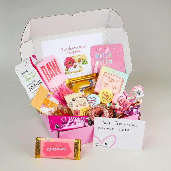 Young Girls Pre Teen Gift Box Hamper, Hug in a Box, Girls Letterbox Gifts, Birthday Box Hamper, Care Package, Friendship Letterbox Gift Box
