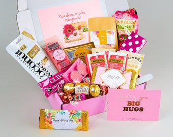 Mother's Day Gift Box, Self Care Spa Set, Chocolate & Tea