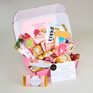 Personalised Happy Birthday Gift Box, Birthday Gift for Her, Pamper Gift Box, Thinking of You, Birthday Hamper, Feburary birthday,Bestie Box