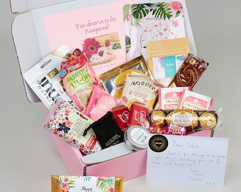 Graduation Gift Box, Pamper Hamper, Chocolate, Tea & Face Mask