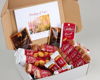 Cesto Lotus Biscoff Regalo definitivo per lei o per lui con biscotti Biscoff and Go, cesto regalo di compleanno, confezione regalo personalizzata di San Valentino