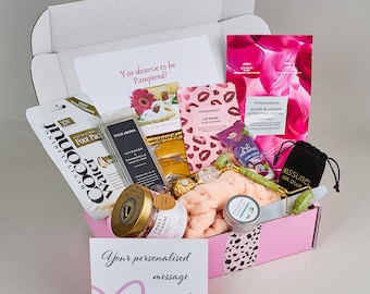 RELAX & RECHARGE Spa gift box for women, Birthday pamper hamper gift set for her, Bridesmaid Self care package, Bride to be,Hygge Cosy gifts