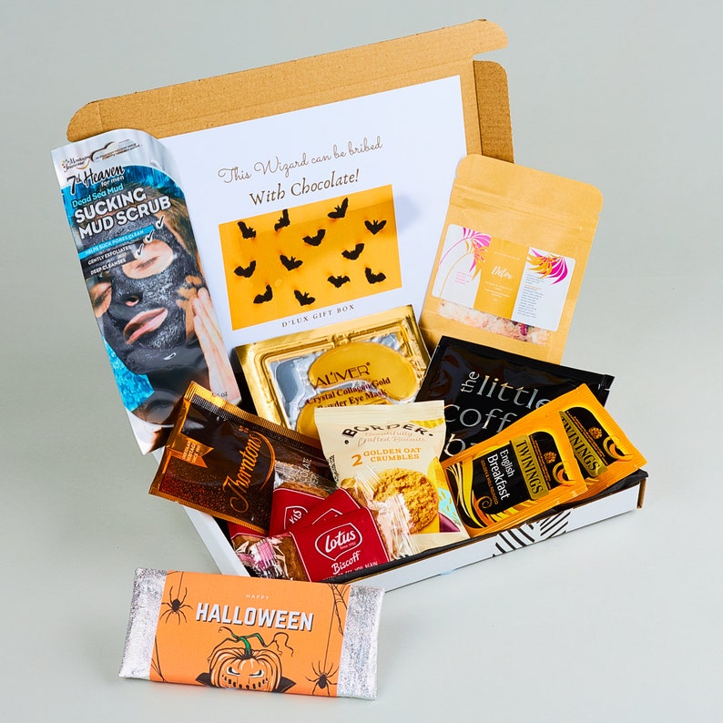 Halloween Gift for Him. Self care package for Autumn. Spooky gift, Self care gift box. Autumn pamper set for Boyfriend, Brother, Husband. Medium size