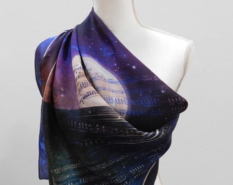 Pañuelo cuadrado de seda Clair de Lune