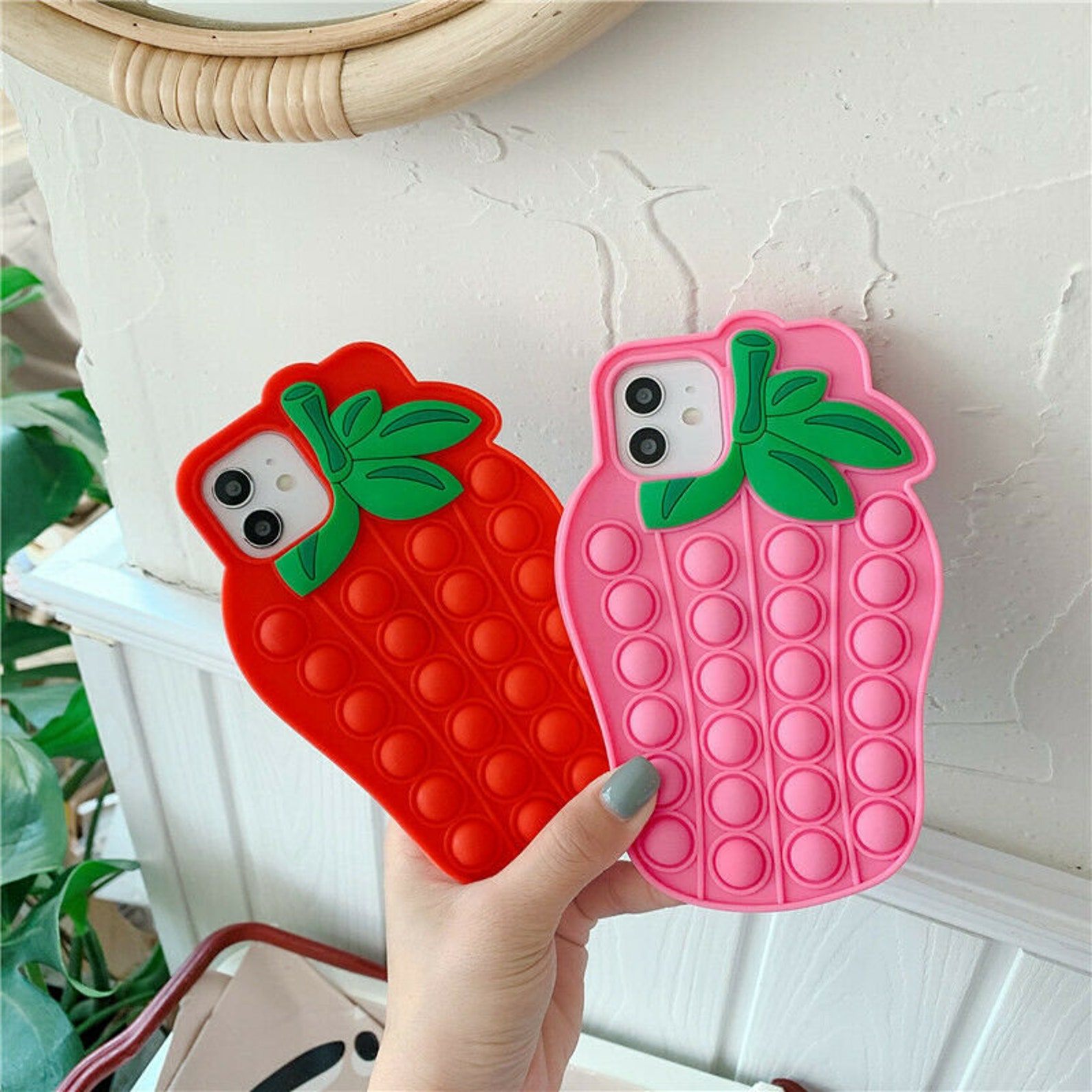 Strawberry Pop Fidget Phone CaseFidget Toys Phone CasePop it | Etsy
