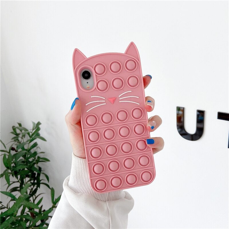 Cat Pop Fidget Phone CaseFidget Toys Phone CasePop it Phone Etsy