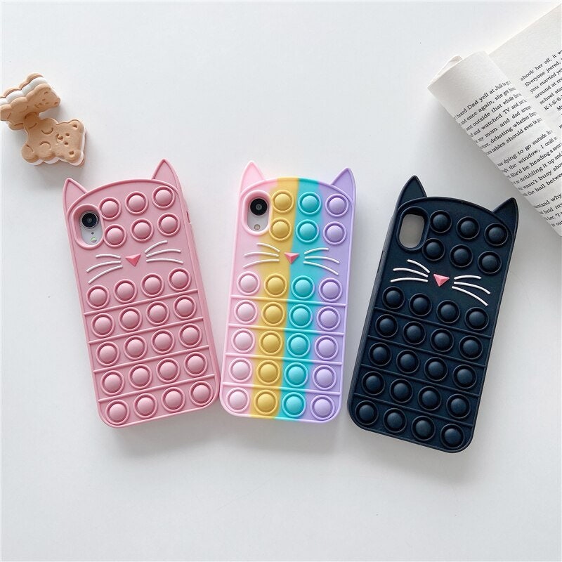 Cat Pop Fidget Phone CaseFidget Toys Phone CasePop it Phone Etsy