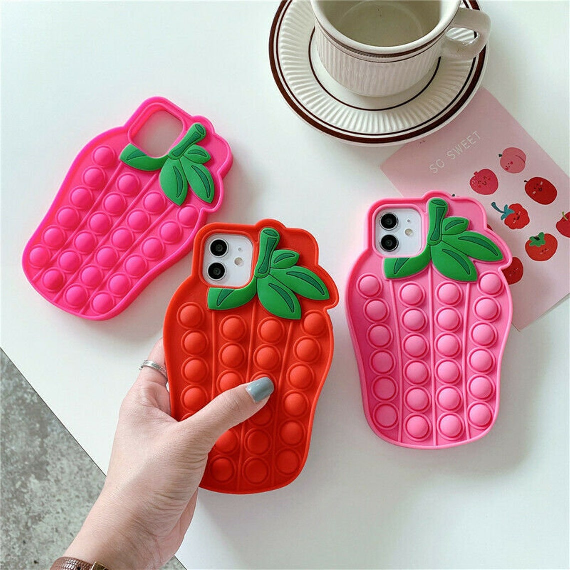 fidget toys pop it morango