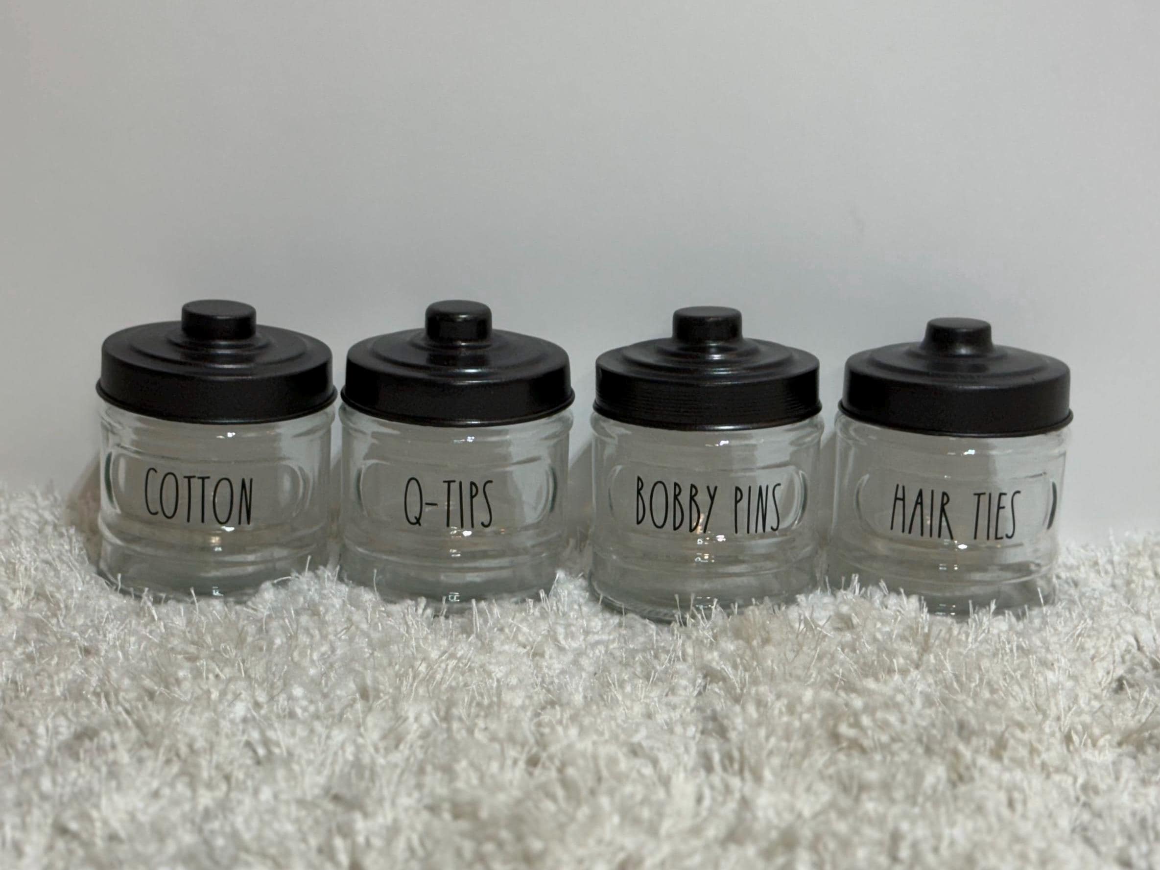 Bundle of Rae Dunn Bee ? Kind (hair ties) and Take One (cotton balls) glass Rae Dunn Cotton Balls - Etsy main image 3