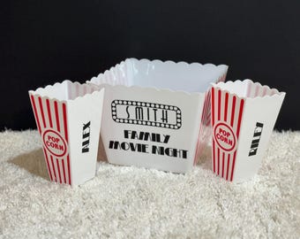 Cubo de palomitas personalizado para la familia // Regalo familiar // Regalo de Navidad para la familia