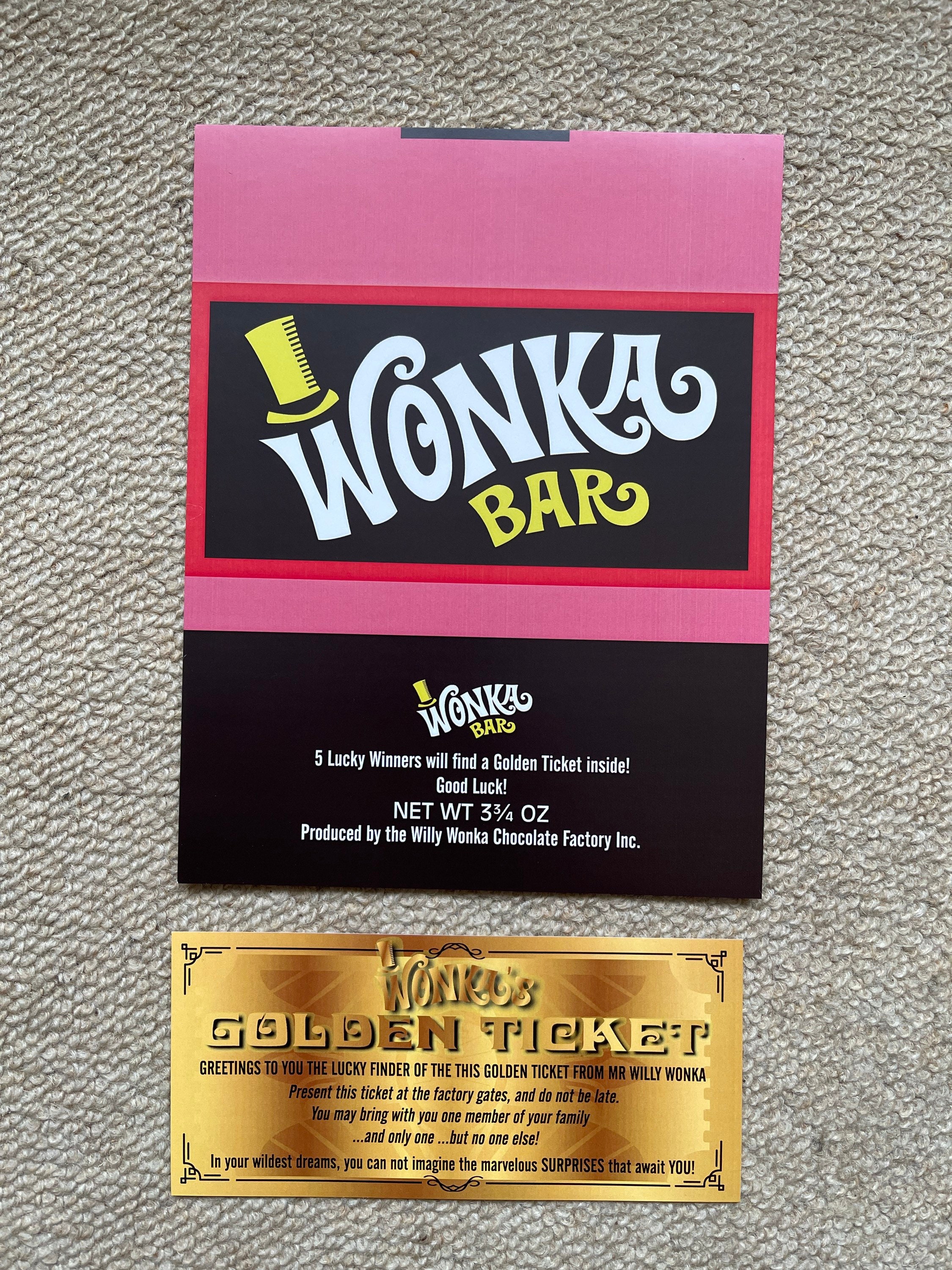 1 Willy Wonka Chocolate Bar Wrapper 1 Golden Ticket Magical - Etsy Portugal