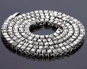 Diamond L**K 3MM Tennis chain AAA+ Cubic Zirconia 3mm 24” Necklace .IA. Jewellery 2025
