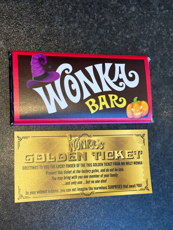 Buy Willy Wonka 100g HALLOWEEN Chocolate Bar LARGE Gift Novelty Golden  Ticket 1971 Spooky Pumpkin Online in India 