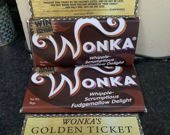 4X Willy Wonka Chocolate 2005 Full Set Gift Novelty Golden Ticket 100g Big  Bar 4