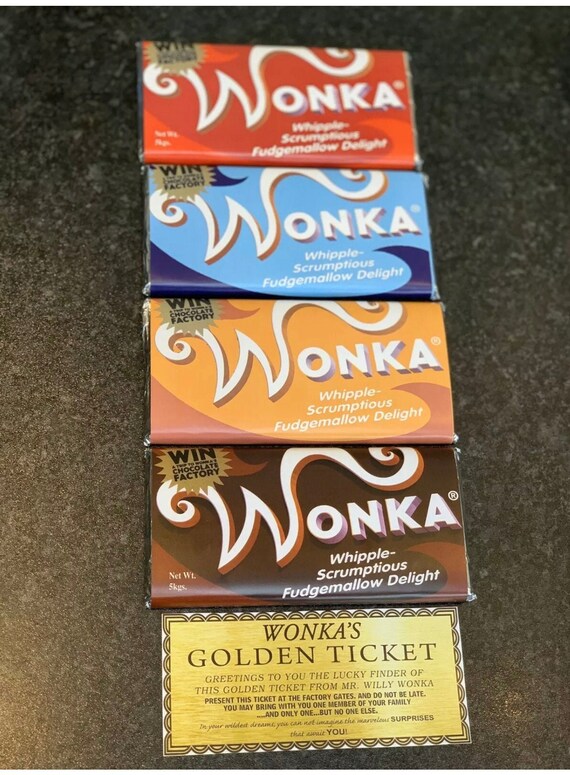 4X Willy Wonka Chocolate 2005 Full Set Gift Novelty Golden Etsy